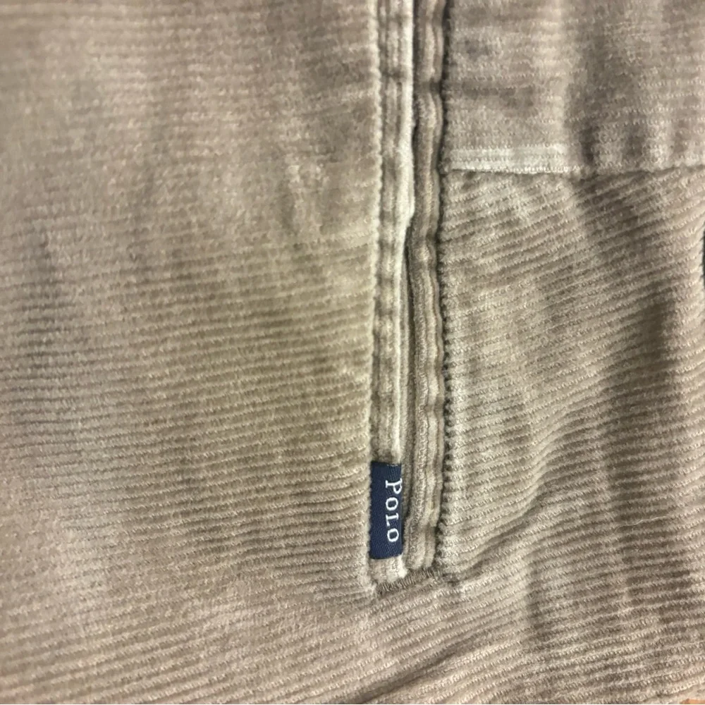 Men's Polo 34-34 flat front Corduroy Pants in Taupe